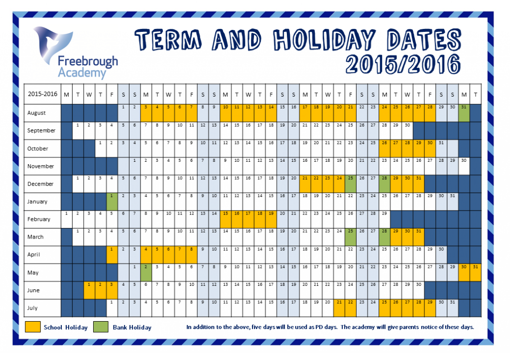 Term Dates 2015-2016