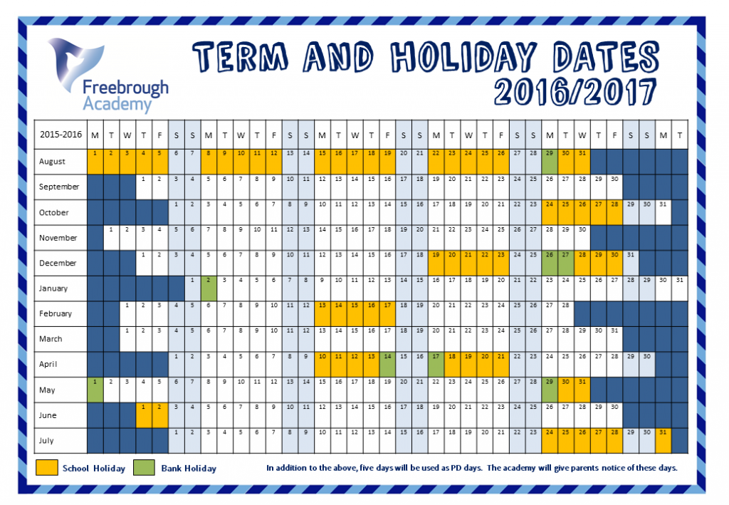 Term Dates 2016-2017